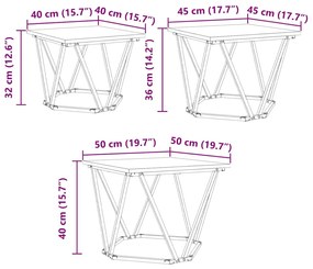 Mesas de Lateral vidaXL 3 pcs Carvalho Defumado Madeira de Engenharia