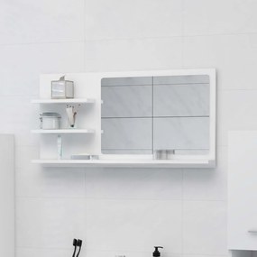 Espelho de casa de banho 90x10,5x45 cm contraplacado branco