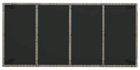 7 pcs conjunto de jantar p/ jardim c/ almofadões vime PE cinza