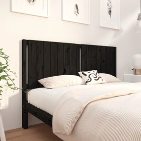 Cabeceira de cama 165,5x4x100 cm pinho maciço preto