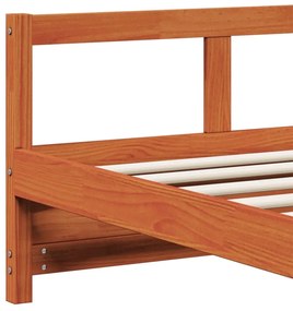 Sofá-cama com colchão 90x200 cm pinho maciço castanho-mel