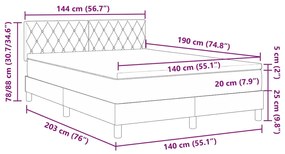 Cama Box Spring com Colchão Azul Escuro 140x190 cm Veludo