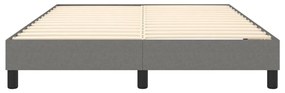 Estrutura de cama sem colchão 140x190 cm tecido cinzento-escuro