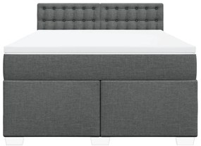 Cama com molas/colchão 140x190 cm tecido cinzento-escuro