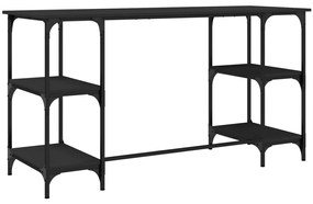 Secretária 140x50x75 cm metal e derivados de madeira preto