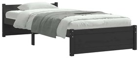 Estrutura cama pequena solteiro 75x190 cm madeira maciça preto