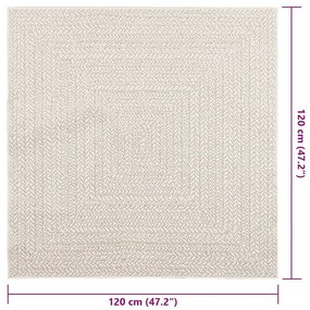 Tapete ZIZUR creme 120x120cm aspeto de juta interior e exterior