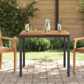 Mesa de Jardim vidaXL 90x90x75 cm em Madeira de Acácia Sólida e Metal