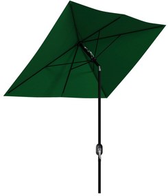 Chapéu de Sol de Jardim 300x200x248 cm Proteção UV50+ Inclinável com Teto de Ventilação e Manivela para Terraço Verde