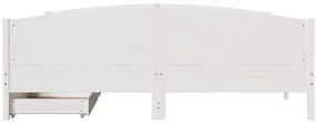 Cama sem colchão 180x200 cm madeira de pinho maciça branco