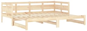 Estrutura sofá-cama de puxar 2x(90x200) cm pinho maciço