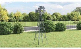 vidaXL Moinho de vento Cinzeto 84 x 68 x 245 cm Ferro