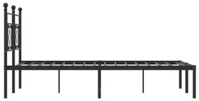 Estrutura de cama com cabeceira 135x190 cm metal preto