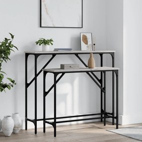 vidaXL Mesas consola 2 pcs derivados de madeira cinzento sonoma