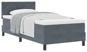 Cama Box Spring com Colchão vidaXL Cinza Escuro 90x200 cm Veludo