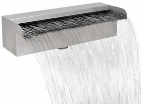 Fonte para piscina retangular 30 cm aço inoxidável