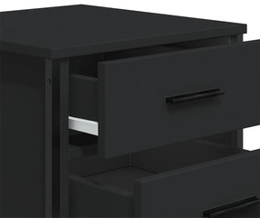 Mesa de cabeceira 2 pcs 40x41x40 cm derivados de madeira preto