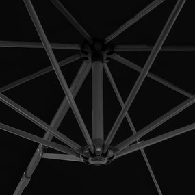 Guarda-sol de jardim cantilever c/ poste alumínio 300 cm preto