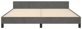Estrutura de cama sem colchão 160x200 cm veludo cinzento-escuro