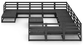 13 pcs conjunto lounge de jardim pinho maciço