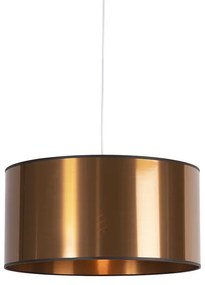 Candeeiro de suspensão Art Deco branco com cúpula em cobre 50 cm - Pendel Moderno