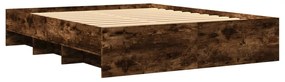 Estrutura de cama s/ colchão derivados madeira carvalho fumado