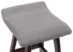 Cadeiras de bar 2 pcs tecido cinzento-claro