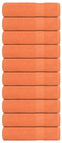 Toalhas de mãos 10 pcs 50x100 cm 360 gsm 100% algodão laranja