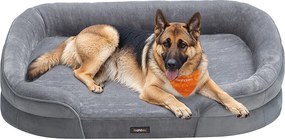 Cama para cães com bordas elevadas 122 x 85 x 20 cm cinzento claro