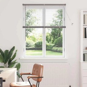 vidaXL Persiana de Janela com cortinas Manual Prata 105 x 130 cm Alumínio