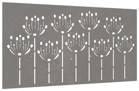 Decoração p/ muro de jardim 105x55 cm aço corten design flores