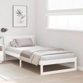 Estrado de Cama Branco Madeira de Pinho Maciça 75 x 190 cm