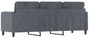 Sofá de 3 lugares 180 cm veludo cinza-escuro