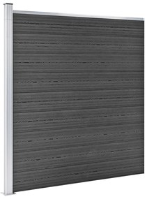Conjunto de painel de vedação WPC 446x(105-186) cm preto