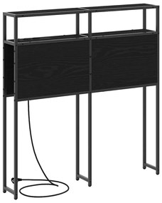 Cabeceira de armazenamento com cabeceira Carvalho Preto 100 cm