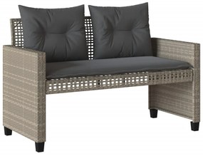 4 pcs conj. sofás jardim c/ almofadões vime PE/vidro