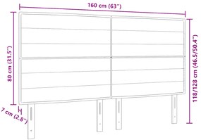 Cabeceira Linhas Design Castanha 160 cm Tecido