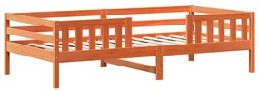 Cama sem colchão 90x190 cm madeira de pinho maciça castanho-mel