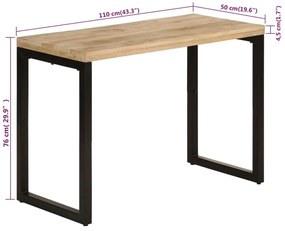 Mesa de jantar 110x50x76 cm madeira de mangueira maciça