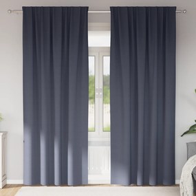 vidaXL Cortinas opacas 2 pcs Cinzento-escuro 245 x 140 cm Poliéster