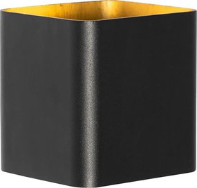 Candeeiro de parede moderno preto com LED IP54 quadrado - Evi