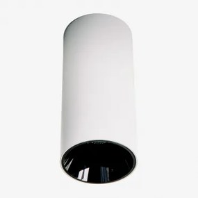 Aplique De Teto Led De Superfície Redondo Ø7,2 Cm Para Exterior Em Alumínio Luisiana Branco - Preto & Branco 3000k & 11 W & 23º - Sklum