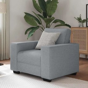 vidaXL Poltrona tecido 60 cm cinzento-claro