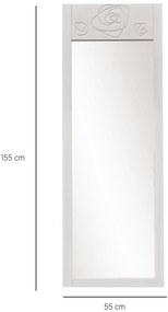 Espelho Cheval Roses – Branco – 55x155x2 cm