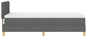 Cama Box Spring com Colchão Cinza Escuro 90x200 cm Tecido