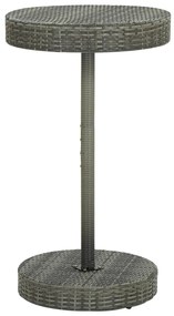 3 pcs conjunto de bar para jardim vime PE cinzento