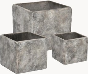 Vasos artesanais para plantas de exterior Meili, conjunto de 3