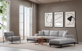 Sofá de Canto Eti – Cinzento – 170 x 280 cm
