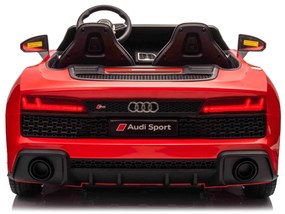 Carro elétrico para crianças Audi R8 SPYDER Dois lugares 24V, leitor MP3 com USB/AUX e Bluetooth, bateria 24V/14Ah, 2 motores de 200W, rodas EVA com s