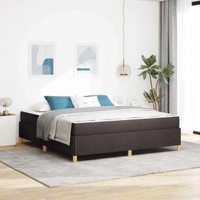 vidaXL Estrutura da Cama com colchão Marrom Escuro 180 x 200 cm tecido